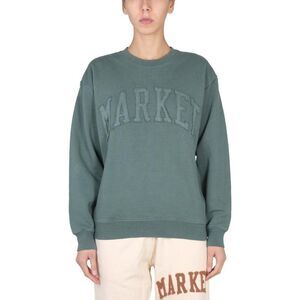 MARKET Logo Embroidered Crewneck Sweatshirt Unisex GREEN Jerseys & Knitwear